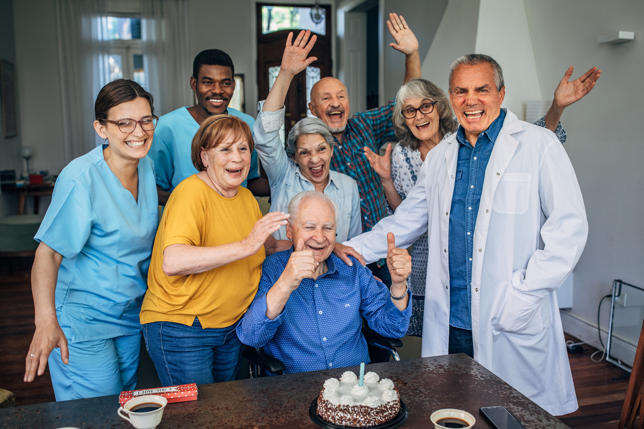 Birthday party in nursing home