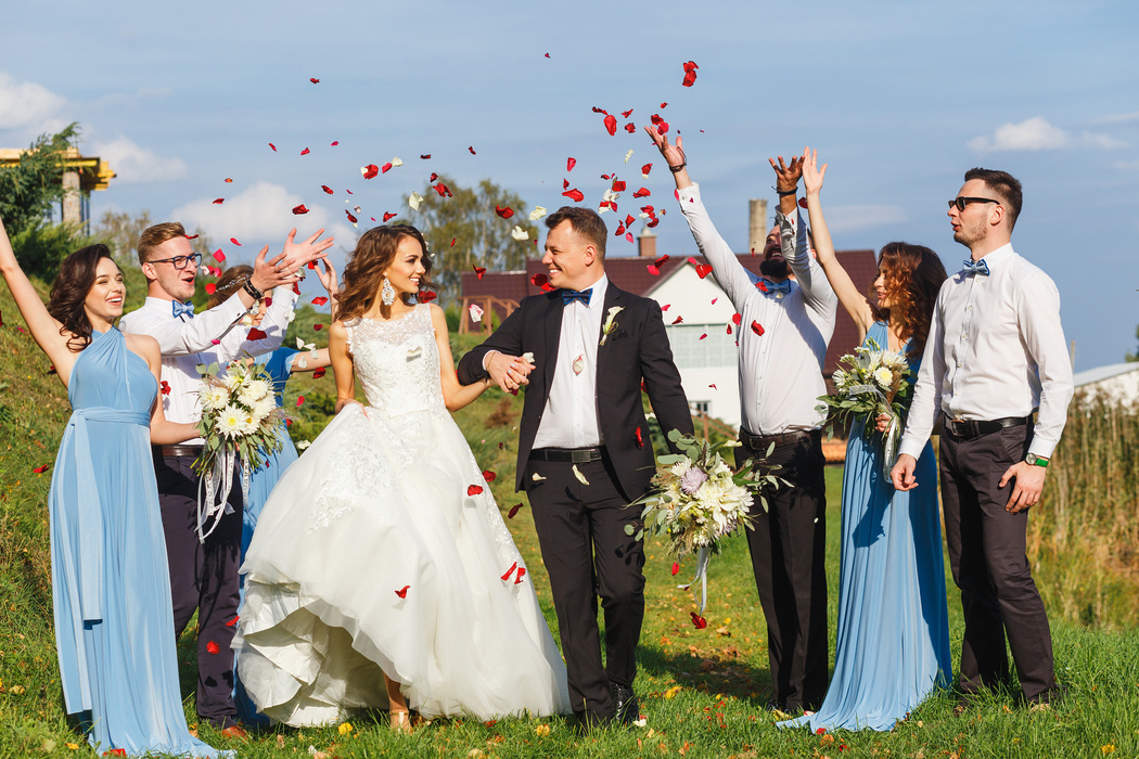 Groomsmen and bridesmaids