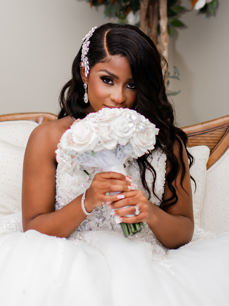 Bride holding a bouquet