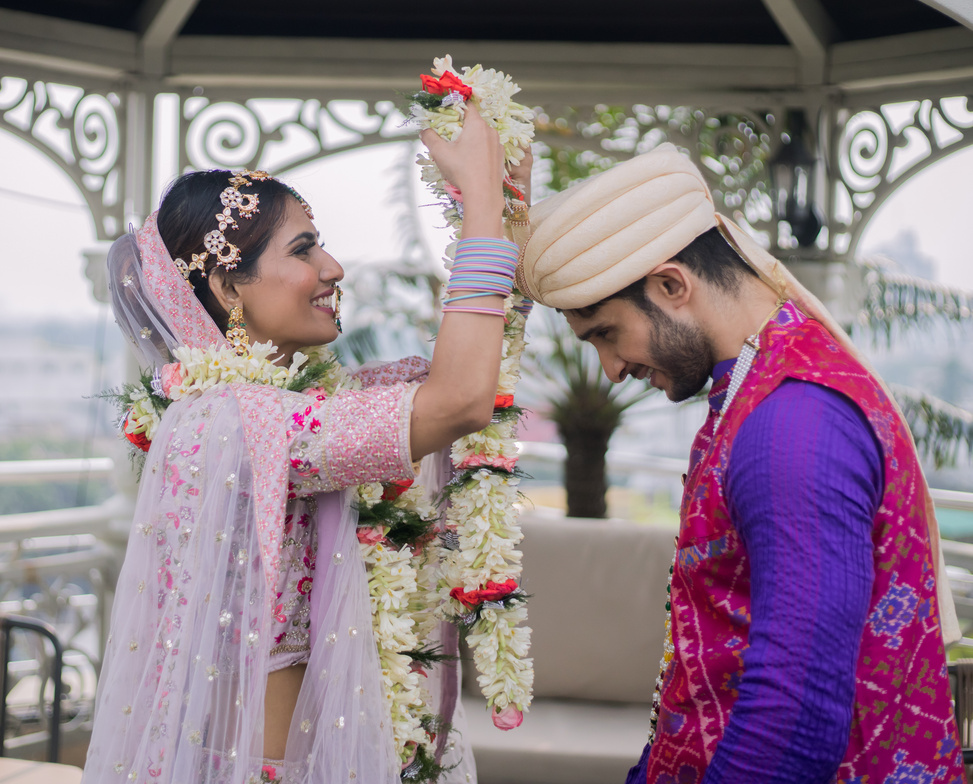 Couple in Modern Indian Wedding